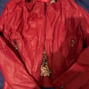 Red butter soft leather jacket
